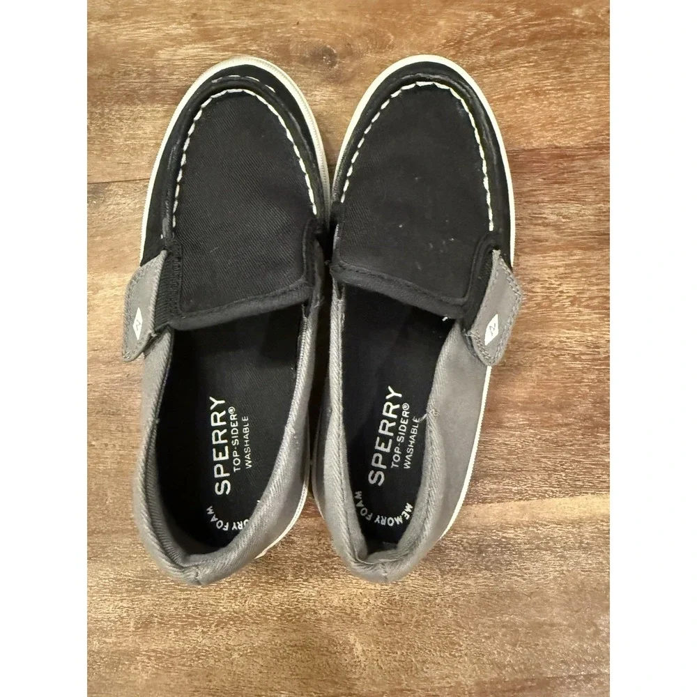 Sperry Kids Unisex‎ Salty Washable Moccasin Black/Charcoal Size 11 Little Kids